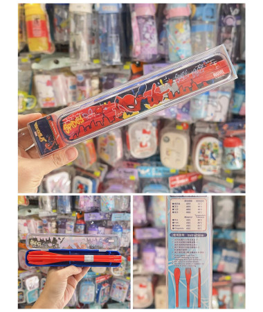 Spider Man 筷子匙羹叉餐具連收納盒套裝