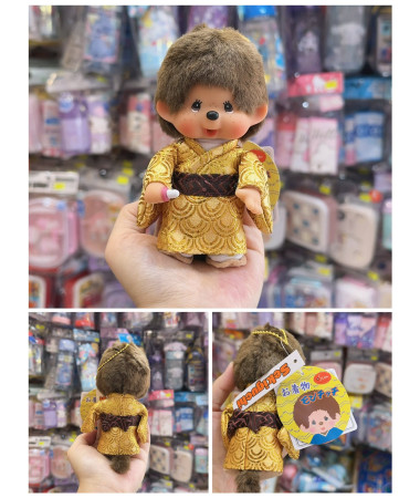 🇯🇵日本直送🇯🇵 Monchhichi 金色和服毛公仔匙扣