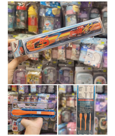 Cars 車王 筷子匙羹叉餐具連收納盒套裝