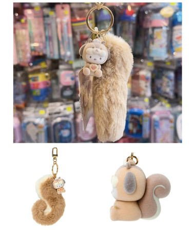 🇯🇵日本直送🇯🇵 PC 狗可愛松鼠系列公仔匙扣連毛毛尾巴