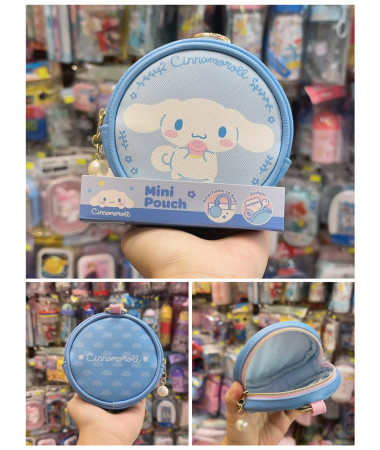 Cinnamoroll 玉桂狗圓形收納拉鍊袋連匙扣