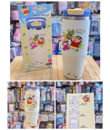 蠟筆小新大容量手挽雙用保溫樽(可直飲或吸管)