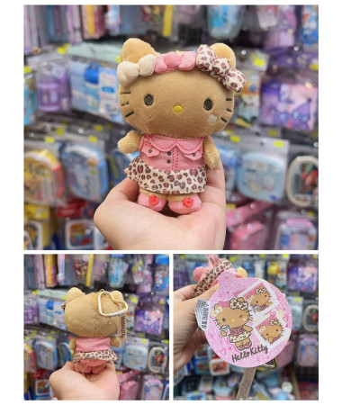 🇯🇵日本直送🇯🇵 Kitty 黑皮豹紋毛公仔匙扣