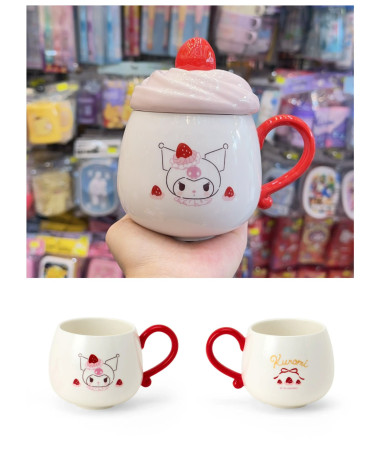 🇯🇵日本直送🇯🇵 Kuromi 草莓蛋糕系列陶瓷杯連杯蓋