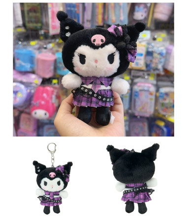 🇯🇵日本直送🇯🇵 Kuromi 搖滾格仔系列毛公仔匙扣