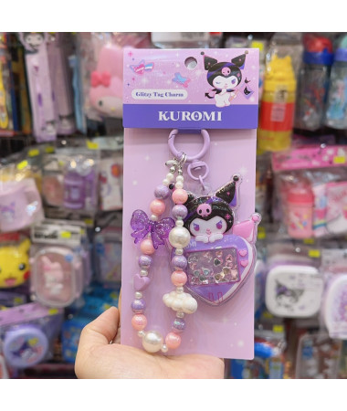 🇭🇰原裝行貨🇭🇰 Kuromi 流動心心連珠珠鏈匙扣