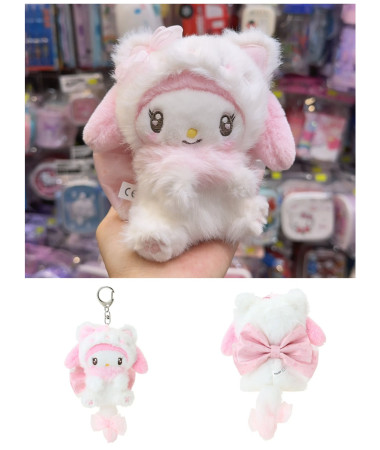 🇯🇵日本直送🇯🇵 My Melody 白色貓咪系列毛公仔匙扣