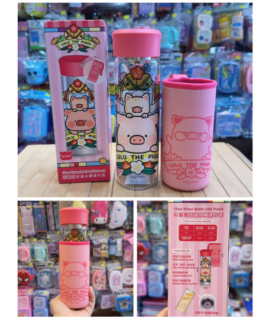 🇭🇰原裝行貨🇭🇰 Lulu 豬彩繪風玻璃水樽連布袋