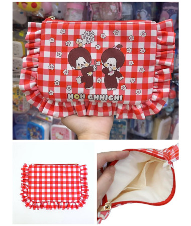 🇯🇵日本直送🇯🇵 Monchhichi 荷葉邊化妝袋