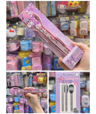 🇭🇰原裝行貨🇭🇰 Kuromi 餐具套裝連收納盒