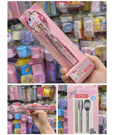 🇭🇰原裝行貨🇭🇰 Hello Kitty 餐具套裝連收納盒