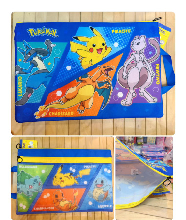 Pokémon 比卡超  F4布質拉鍊文件功課袋連手挽帶