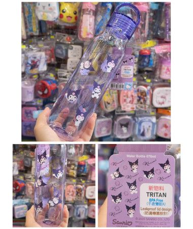 🇭🇰原裝行貨🇭🇰 Kuromi 手挽透明水樽 670ml