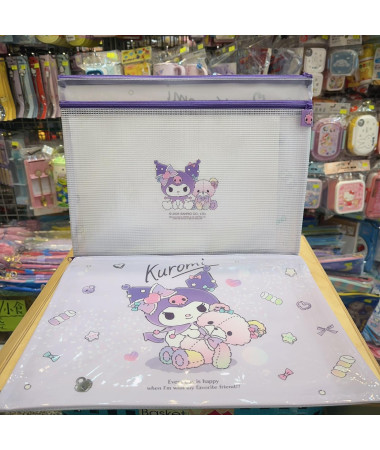 🇭🇰原裝行貨🇭🇰 Kuromi A4 雙層拉鍊文件袋/功課袋