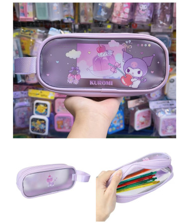 🇯🇵日本直送🇯🇵 Kuromi 透明磨砂筆袋連手挽帶