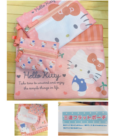 Hello Kitty  3個裝拉錬袋