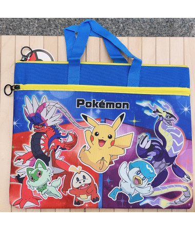Pokemon 比卡超手挽拉鍊功課袋/手挽拉鍊文件袋