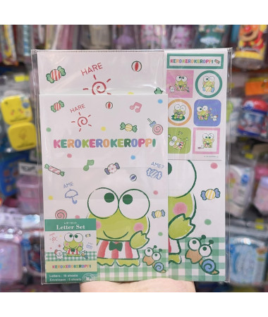 🇯🇵日本直送🇯🇵 Keroppi 青蛙信紙信封套裝連貼紙