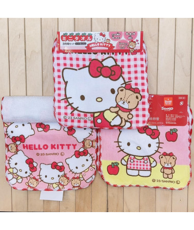 🇯🇵日本直送🇯🇵 Kitty 方形毛巾套裝(3條裝)